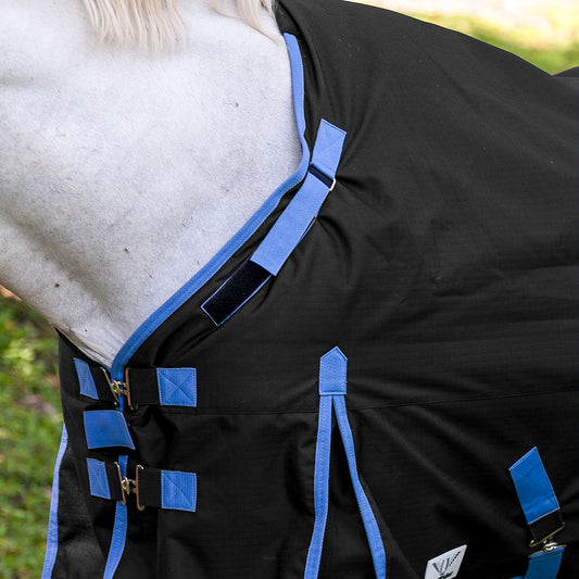 TuffRider Comfy-Fit Medium Weight Standard Neck Turnout Blanket w/ Adjustable Neck Opening- 1200D, 200GSM