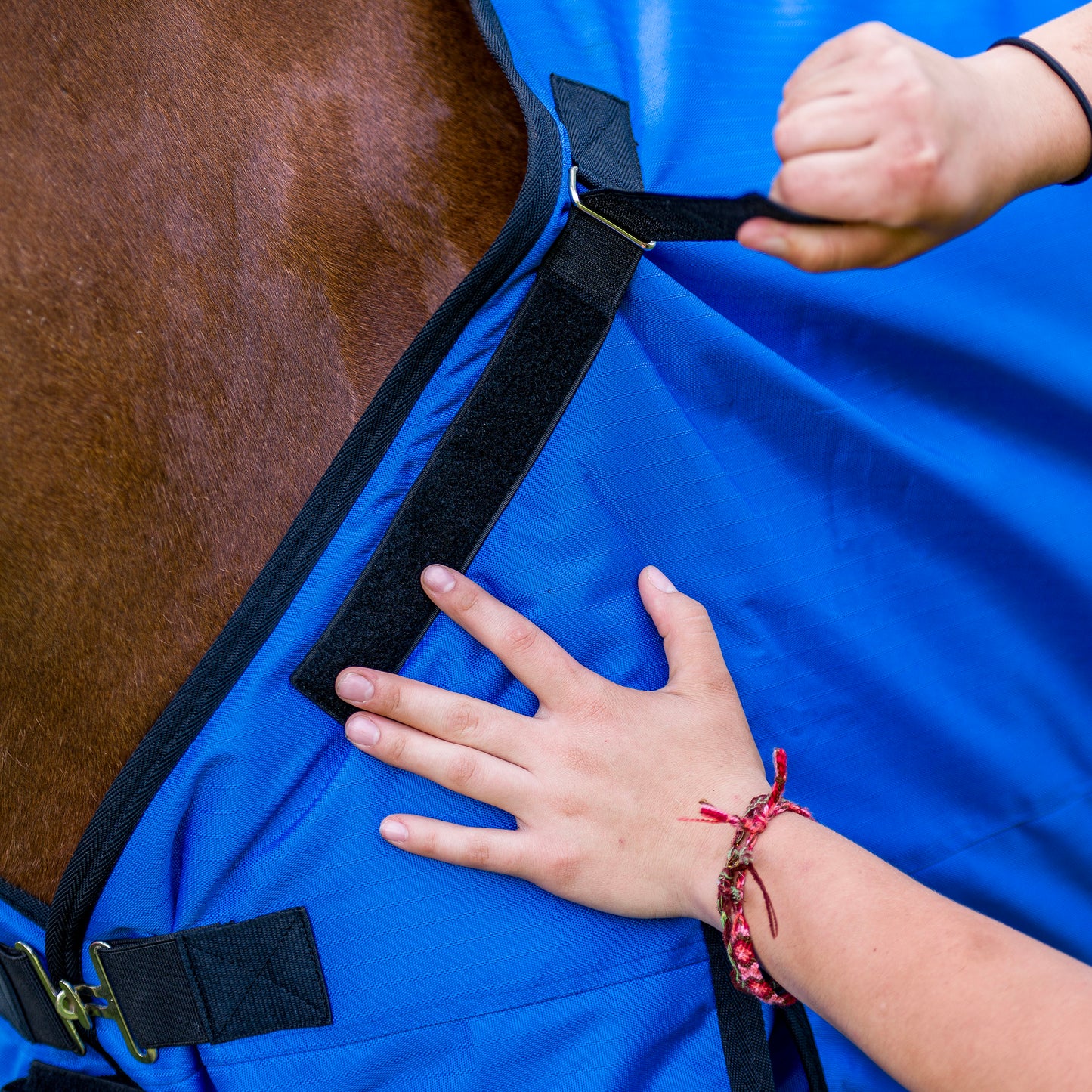 TuffRider Comfy – Fit  Heavy Weight Standard Neck Turnout Blanket w/Adjustable neck opening 1200D 300GSM