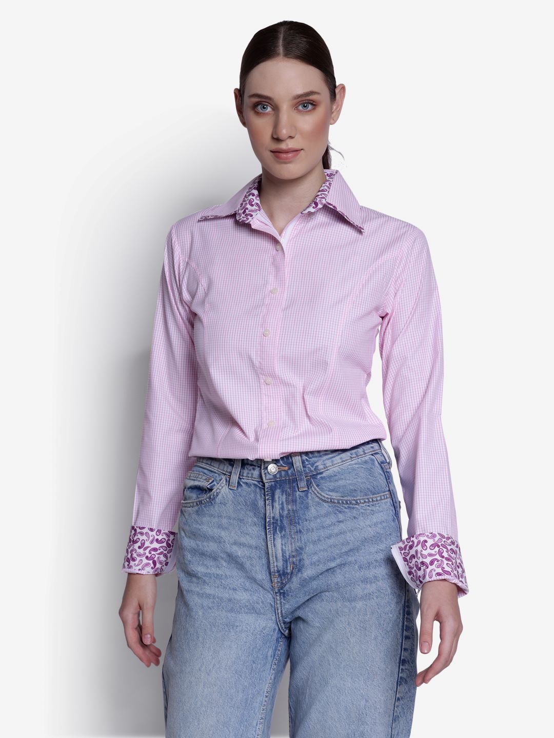 TuffRider Ladies ADEY Double Collar Check Shirt - Breeches.com