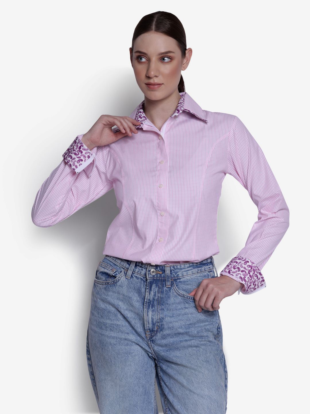 TuffRider Ladies ADEY Double Collar Check Shirt - Breeches.com