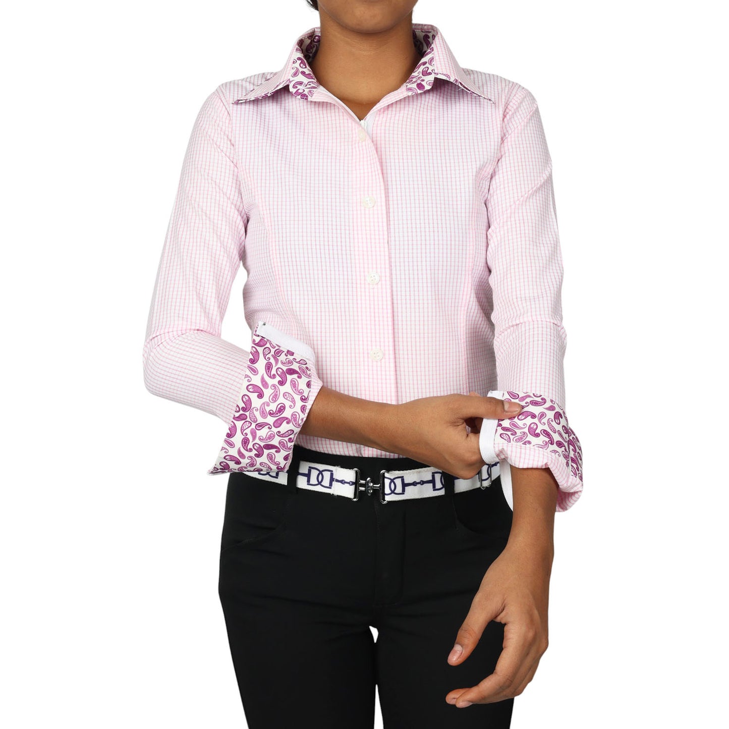 TuffRider Girls ADEY Double Collar Check Shirt - JPC Equestrian.com