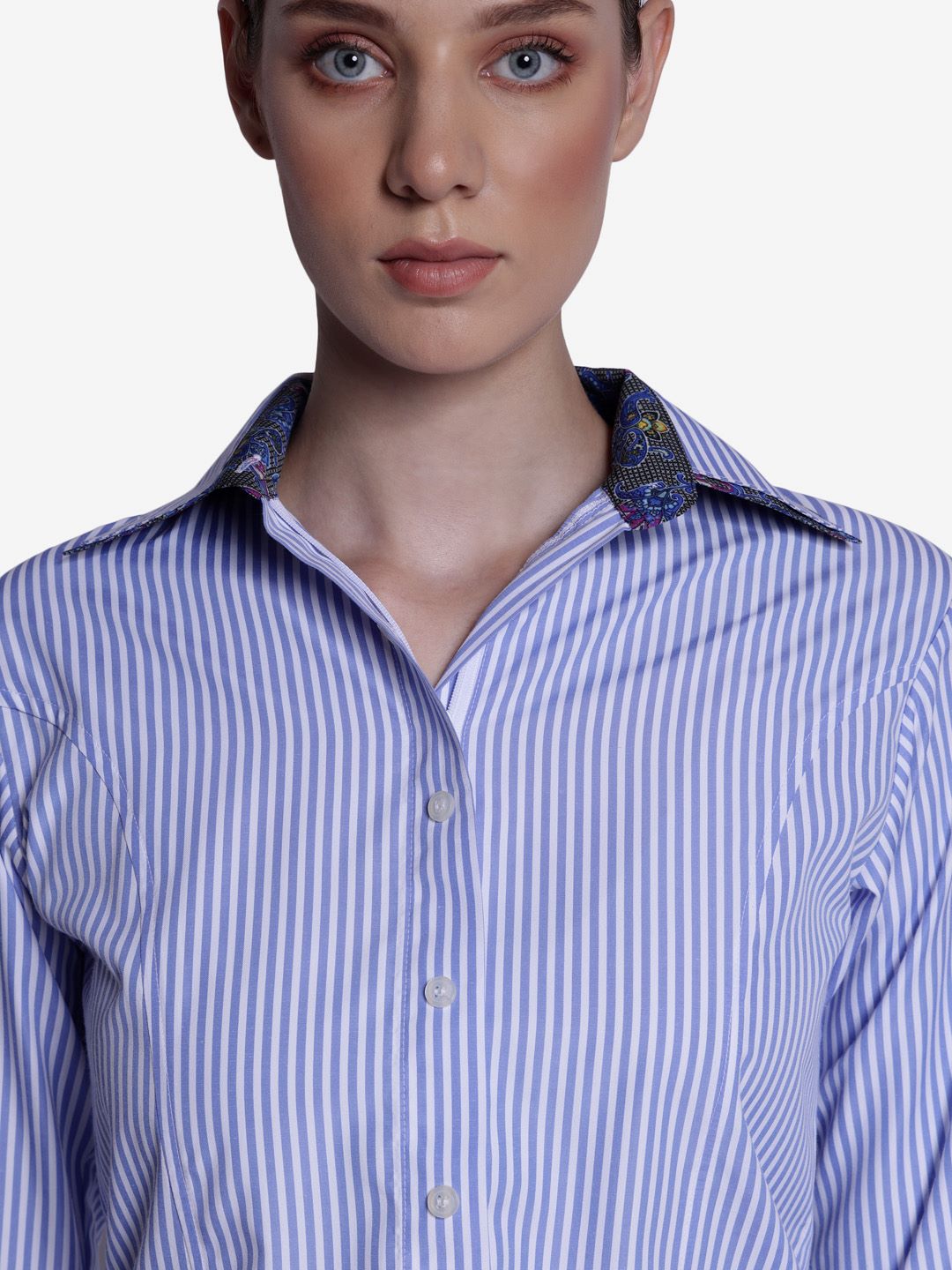 TuffRider Ladies ADEY Double Collar Stripe Shirt - Breeches.com