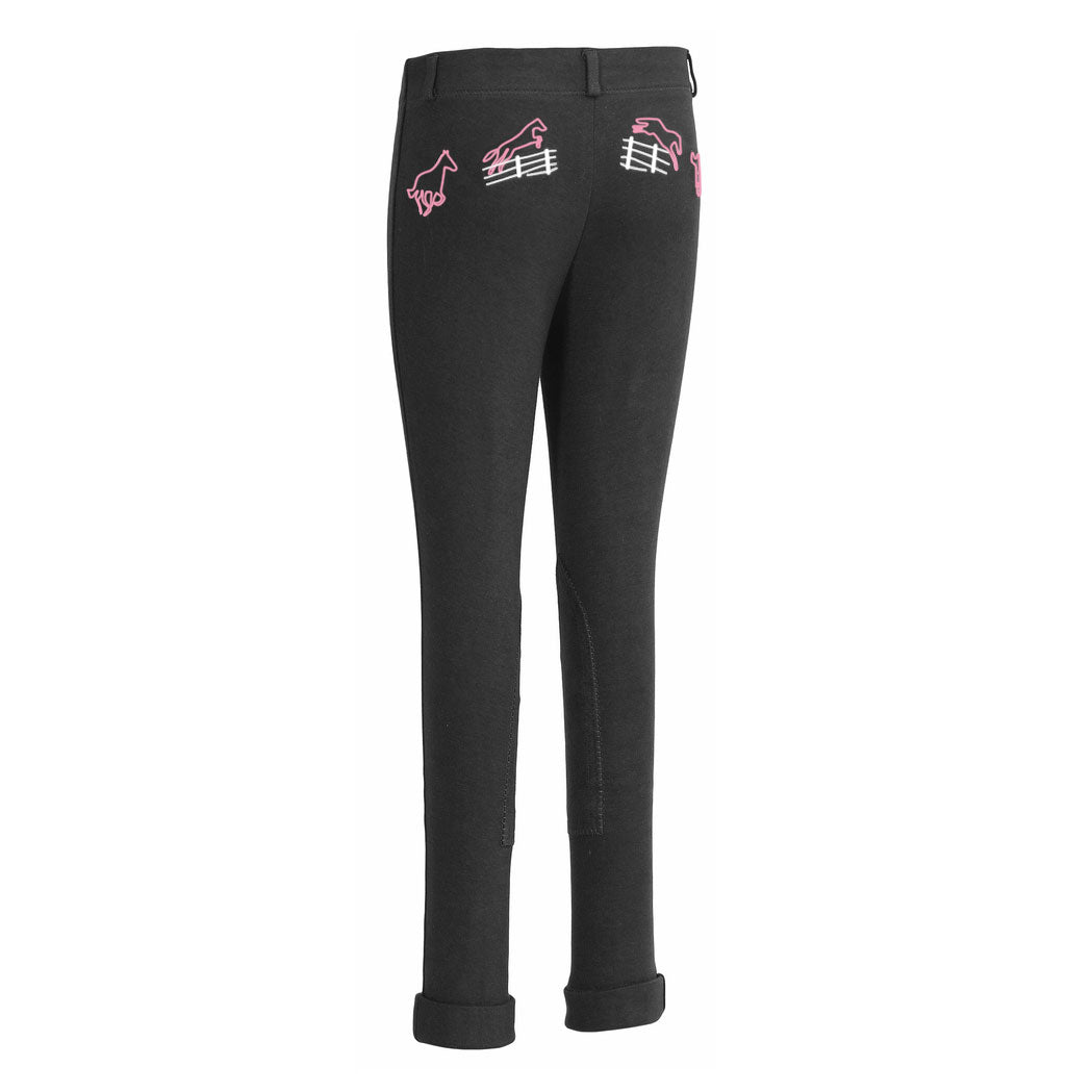 TuffRider Children's Cotton Embroidered Pull-On Jodhpurs