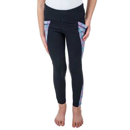 TuffRider Kids Minerva 3 Season Printed Knee Patch Tights