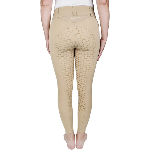 Equine Couture Women Nicole Full Silicone Printed Seat Breeches in White