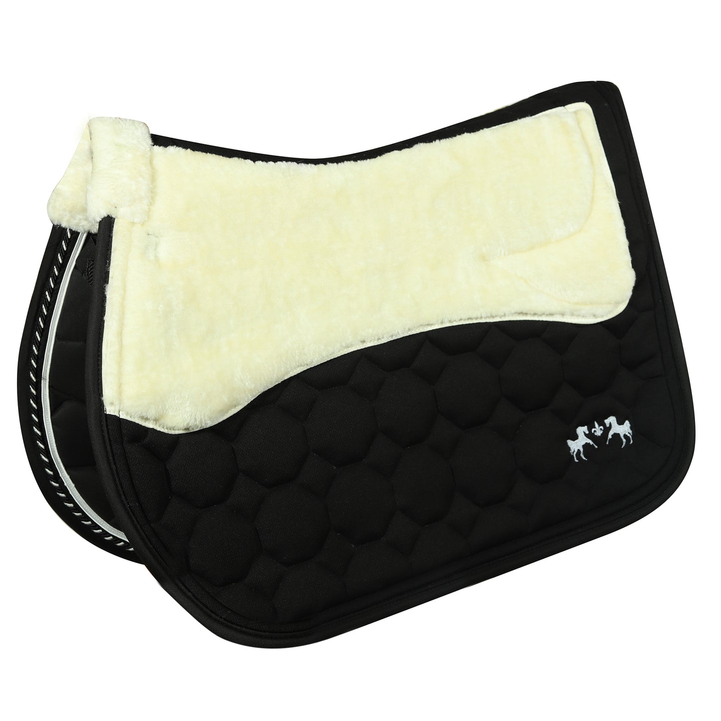 Equine Couture Luxe Saddle Pad with White Sherpa Fleece lining