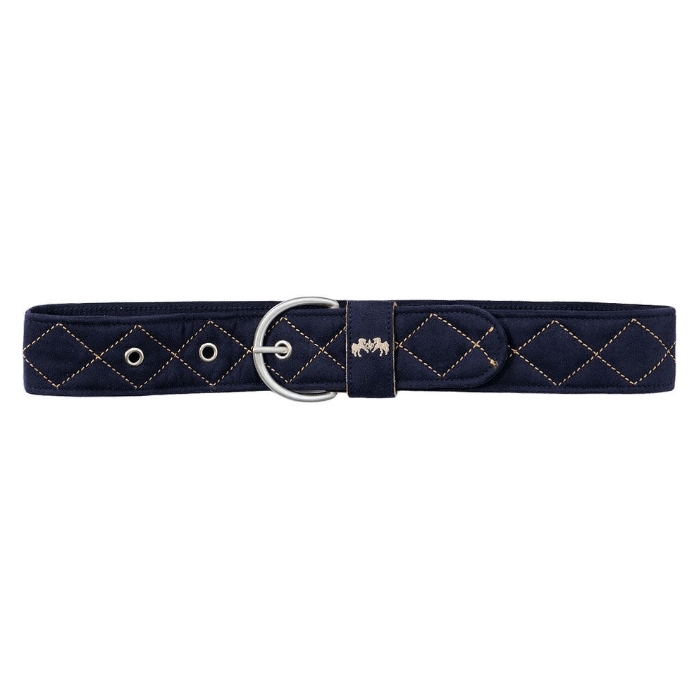 Equine Couture Diamond Quilted Suede Belt with Diagonal Line