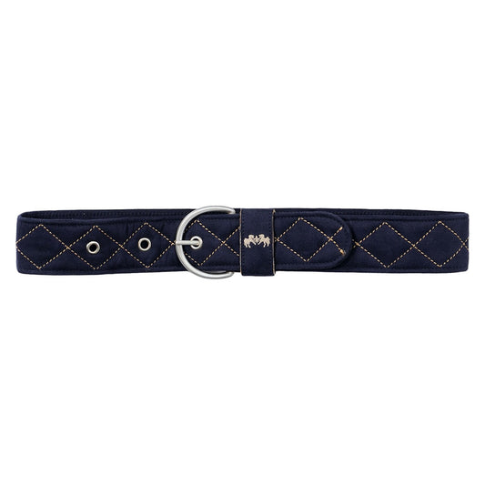 Equine Couture Diamond Quilted Suede Belt with Diagonal Line