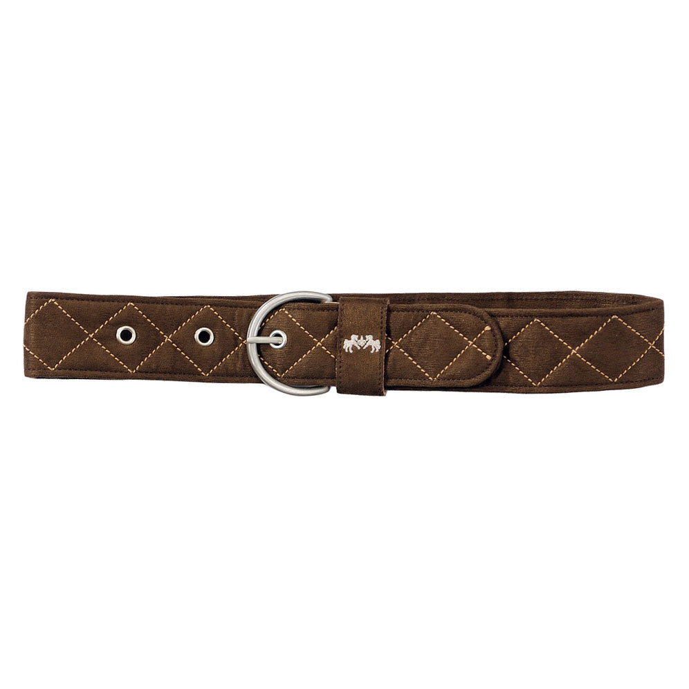 Equine Couture Diamond Quilted Suede Belt with Diagonal Line