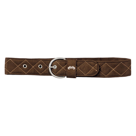 Equine Couture Diamond Quilted Suede Belt with Diagonal Line