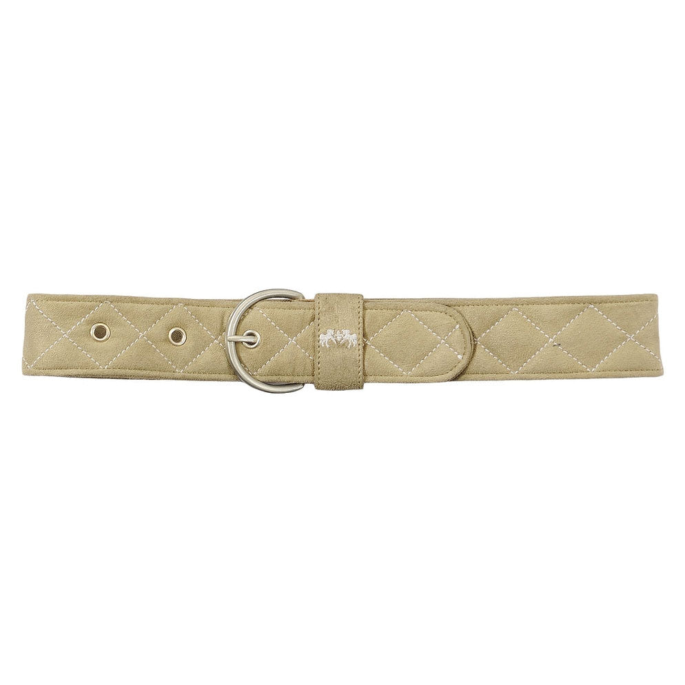 Equine Couture Diamond Quilted Suede Belt with Diagonal Line