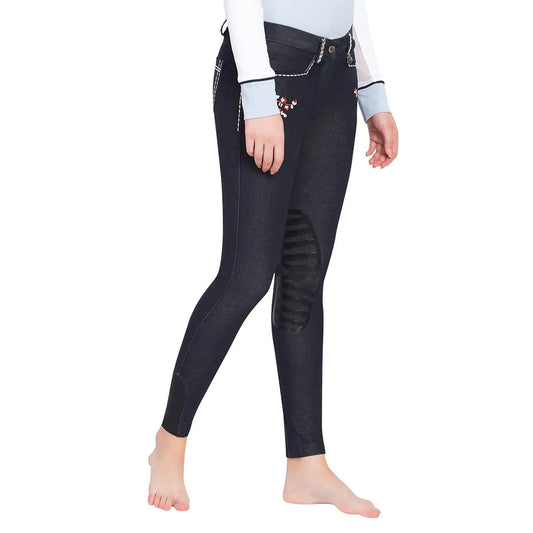 Equine Couture Ladies Alice Denim Embroidered Breeches
