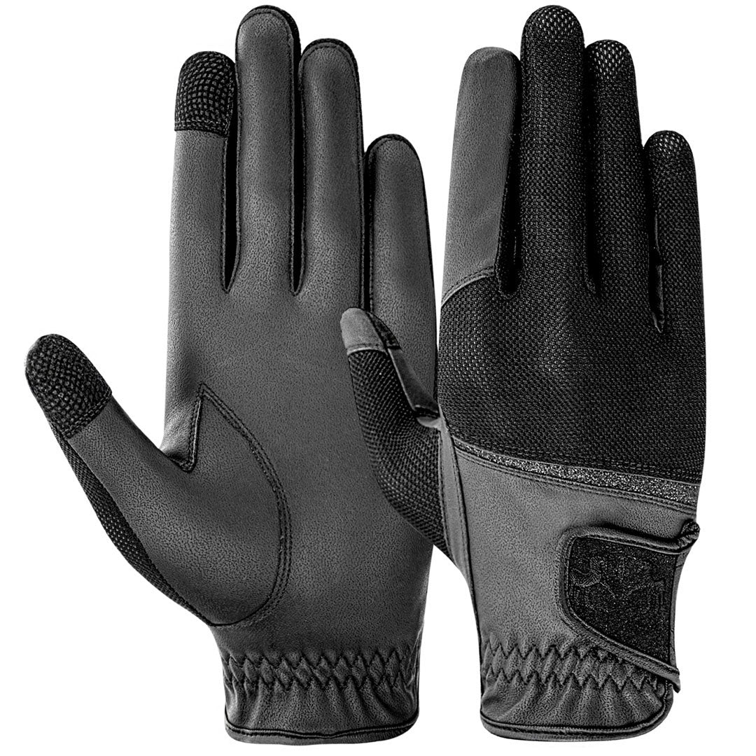 Equine Couture Aerocool Touch Screen Riding Gloves with Glitter - JPC Equestrian.com