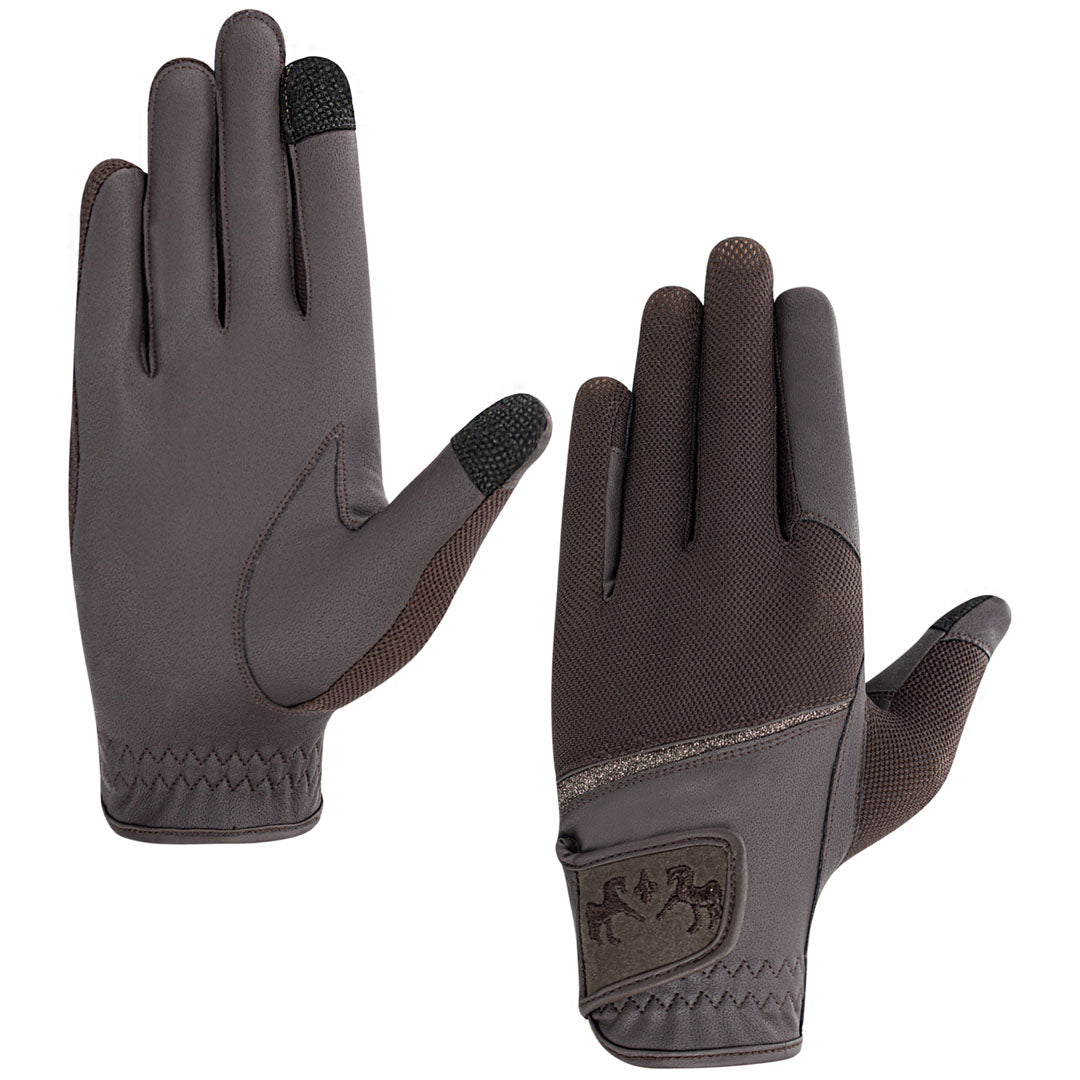 Equine Couture Aerocool Touch Screen Riding Gloves with Glitter - JPC Equestrian.com