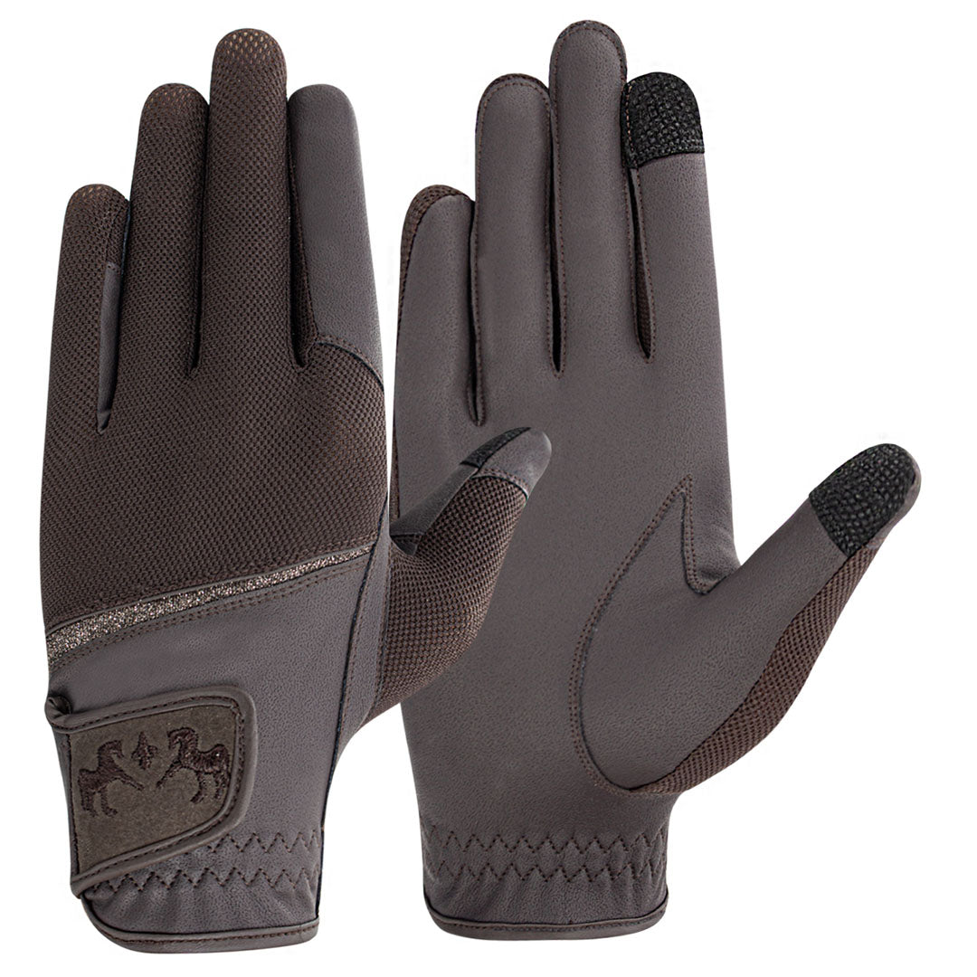 Equine Couture Aerocool Touch Screen Riding Gloves with Glitter - JPC Equestrian.com