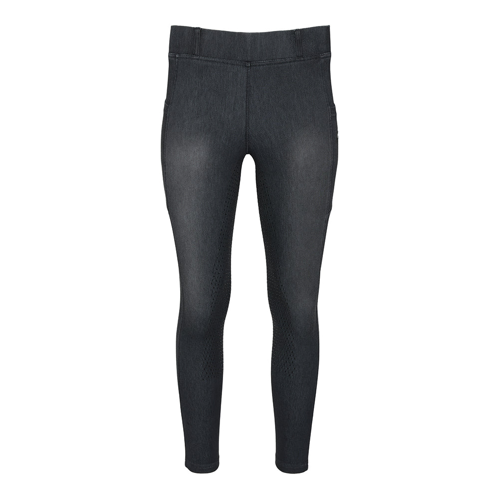 Equine Couture Ladies Denim Full Seat Silicon Tights with Phone Pocket- JPC Equestrian.com