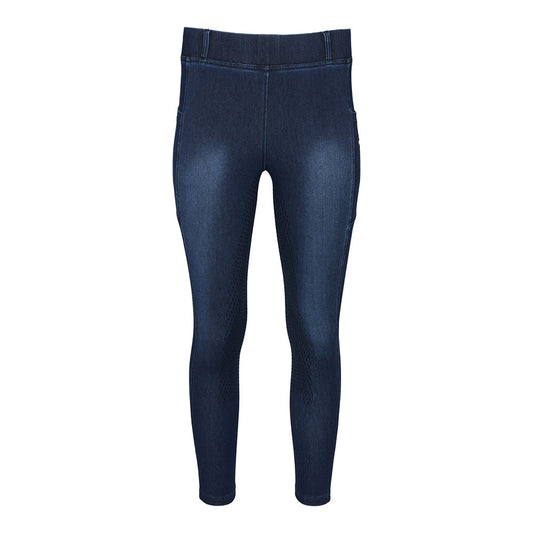 Equine Couture Ladies Denim Full Seat Silicon Tights with Phone Pocket- JPC Equestrian.com