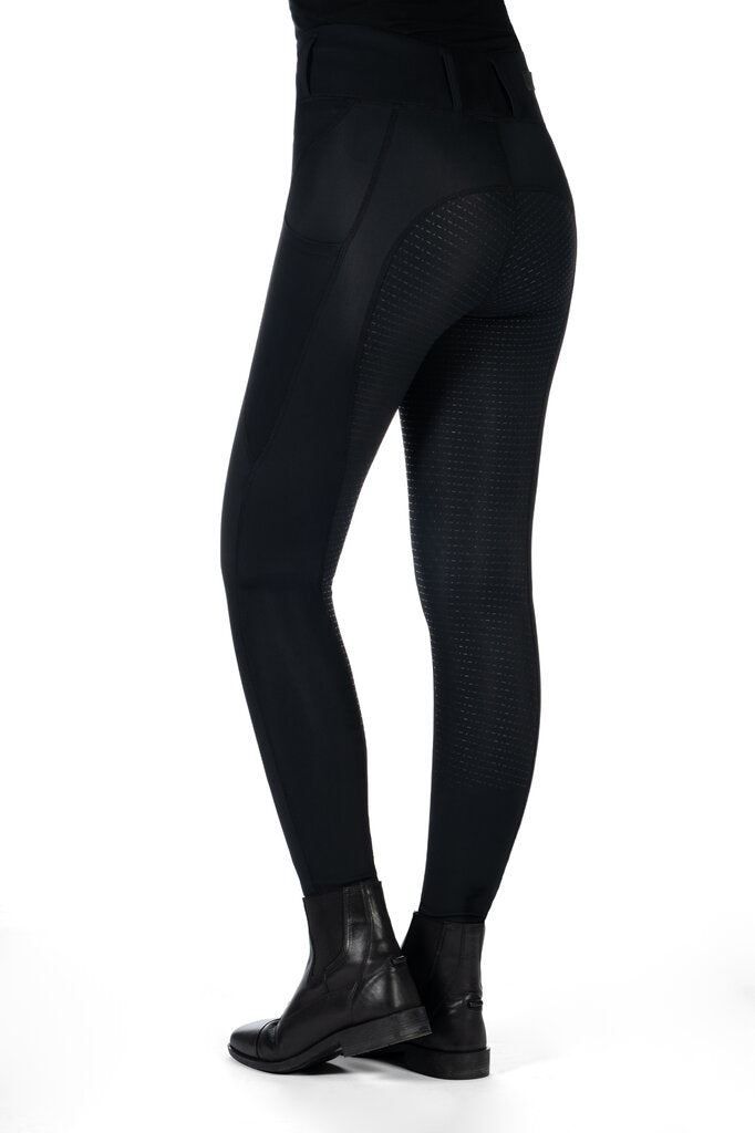 HKM Jil High Waist- Sil. Full Seat Ladies Riding Leggings - JPC Equestrian.com