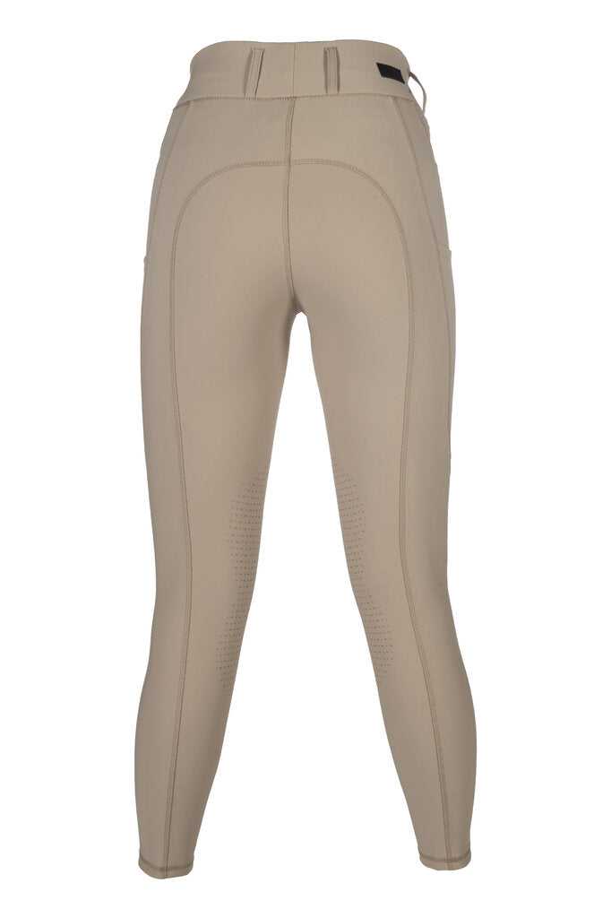 HKM Jil High Waist- Sil. Knee Patch Ladies Riding Leggings - JPC Equestrian.com