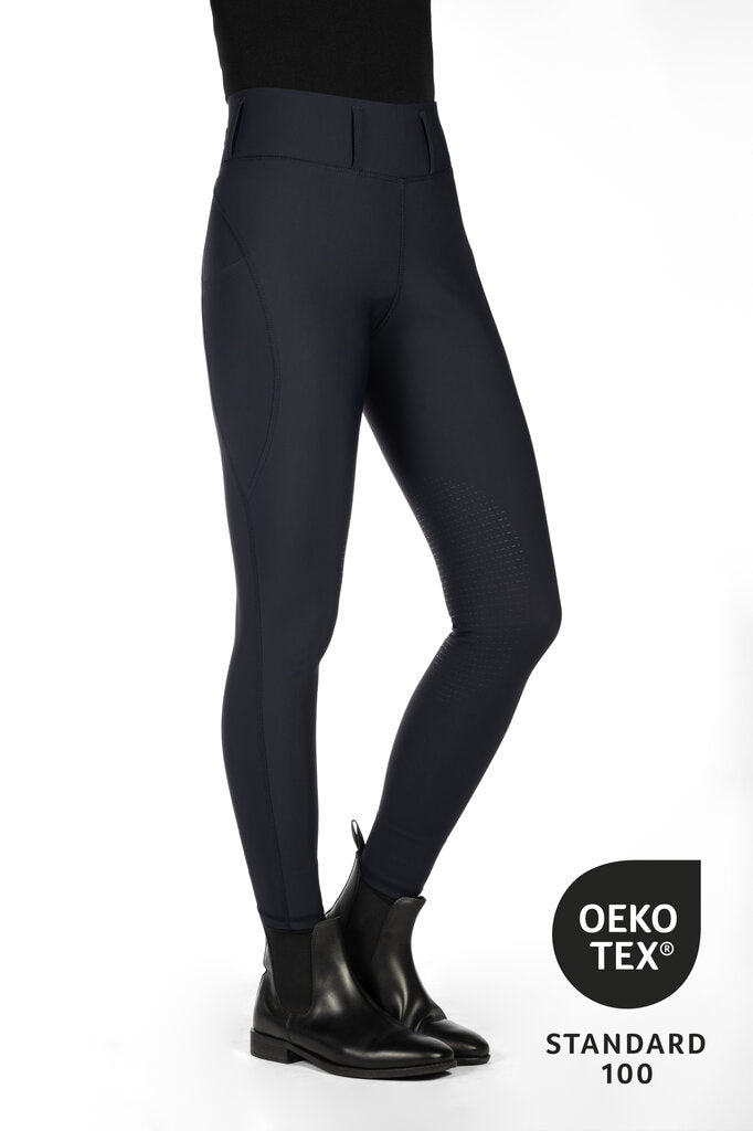 HKM Jil High Waist- Sil. Knee Patch Ladies Riding Leggings