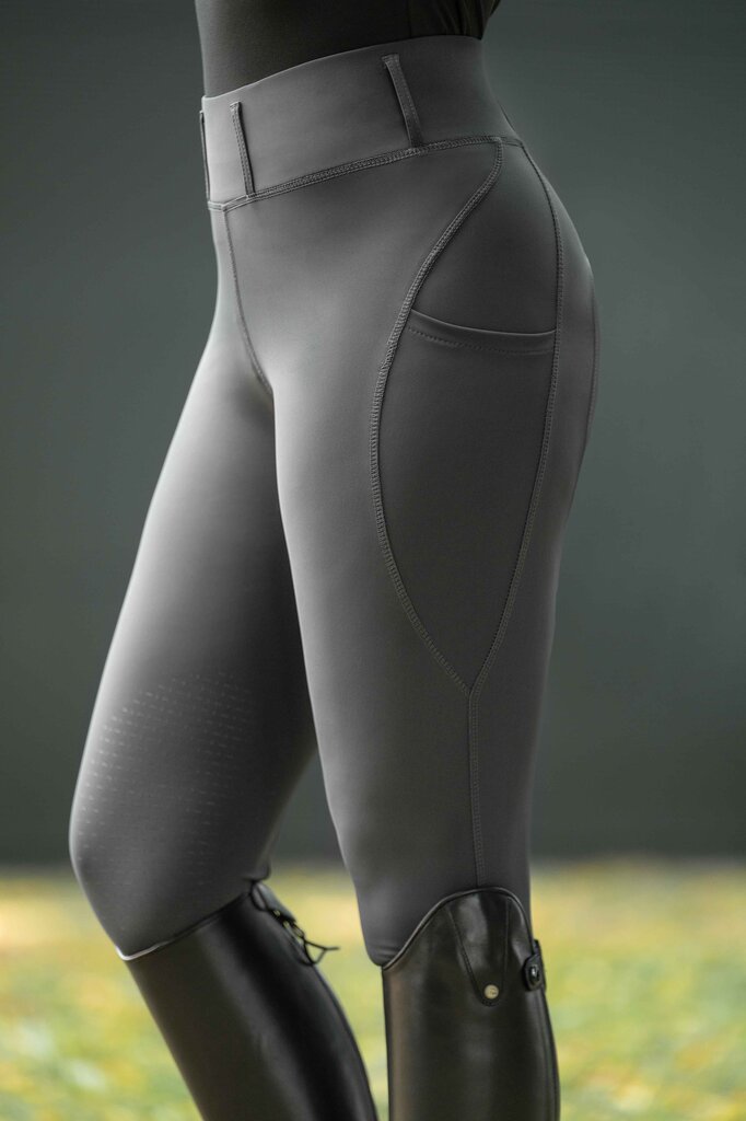 HKM Jil High Waist- Sil. Knee Patch Ladies Riding Leggings