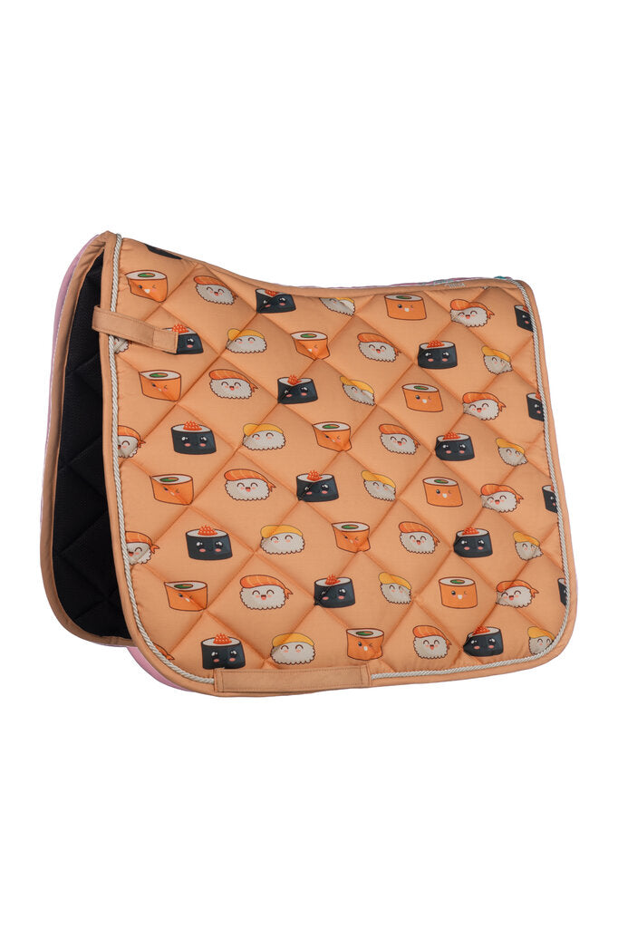 HKM Naples Saddle Cloth-Pastel Orange/Grey - JPC Equestrian.com