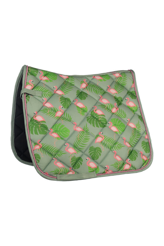 HKM Naples Saddle Cloth-Green/Pink - JPC Equestrian.com