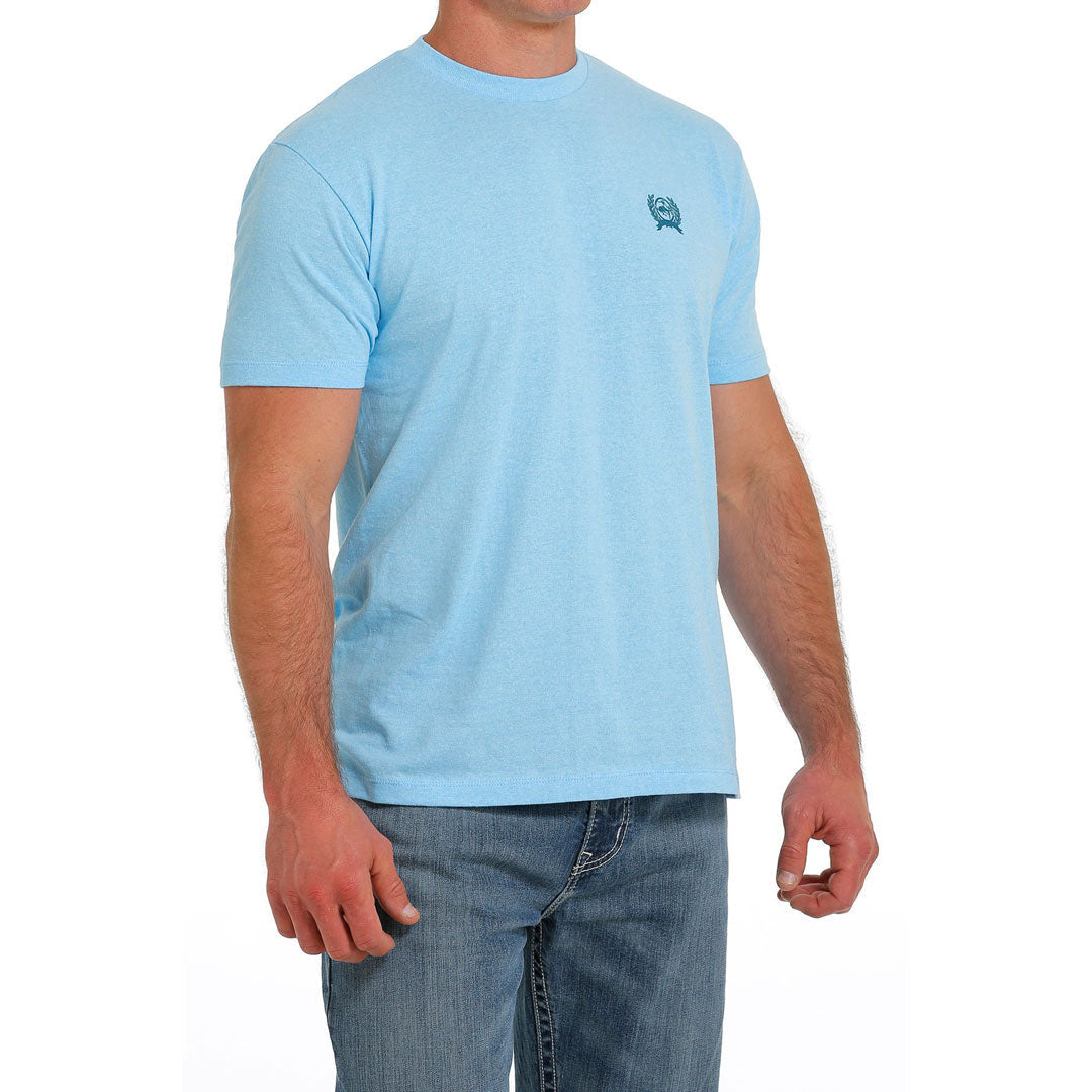 Cinch Men's Short Sleeve Tee- Heather Blue