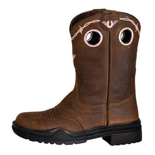TuffRider Children Yosemite Barbed Wire Embroidered Round Toe Western Boots
