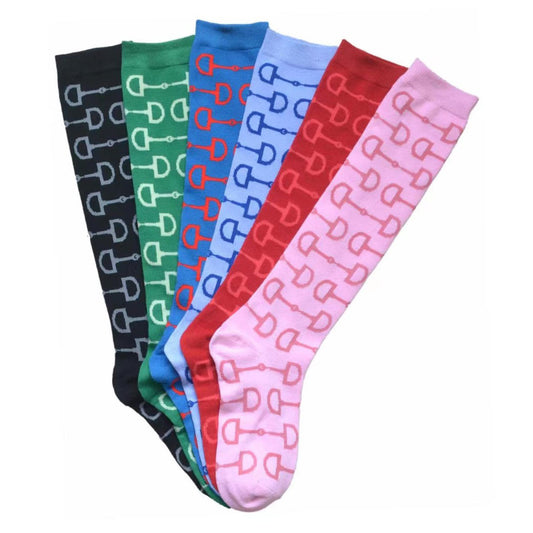 AWST Int'l Snaffle Bits Knee Socks- 6 Pack- Assorted Colors