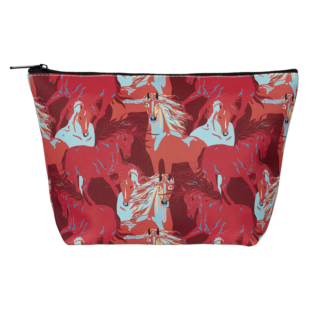 AWST Int'l Colorful Horses Cosmetic Pouch