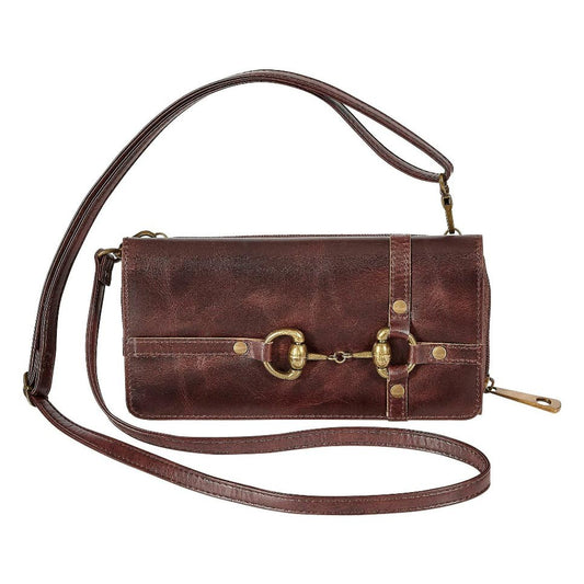 AWST Int'l Snaffle Bit Leather Cross Body Wallet