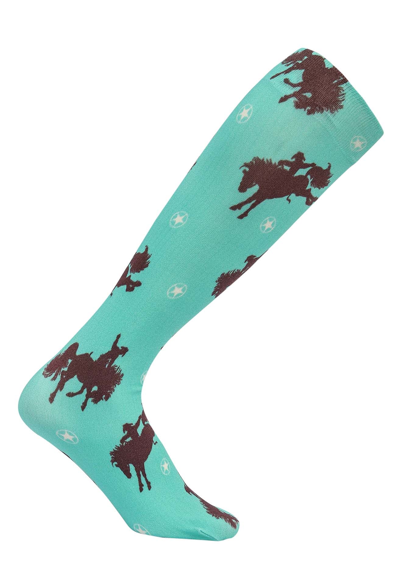 AWST Int'l Lila Bucking Horses Socks
