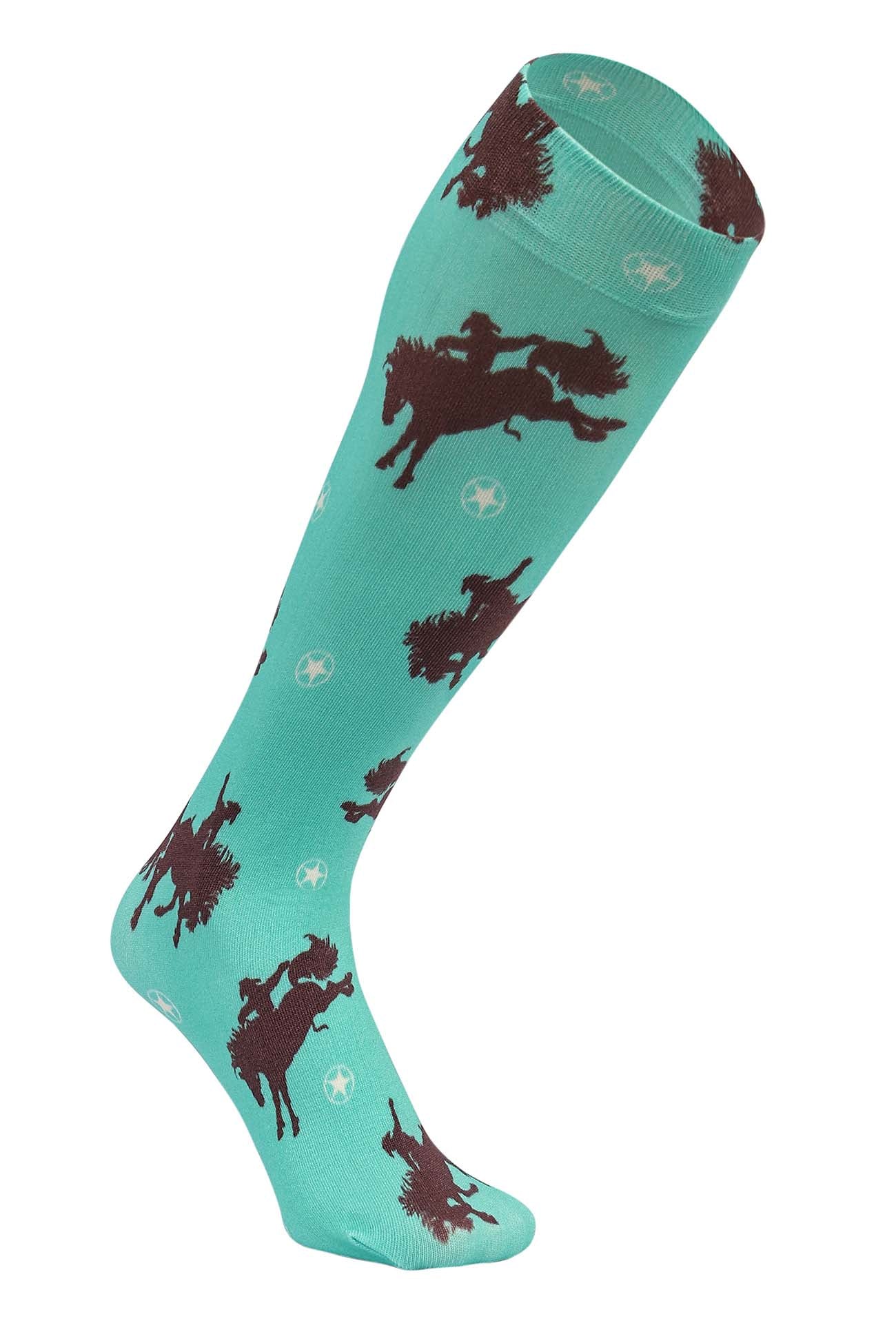 AWST Int'l Lila Bucking Horses Socks