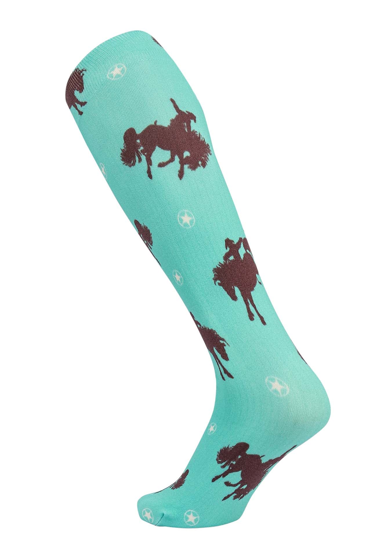 AWST Int'l Lila Bucking Horses Socks