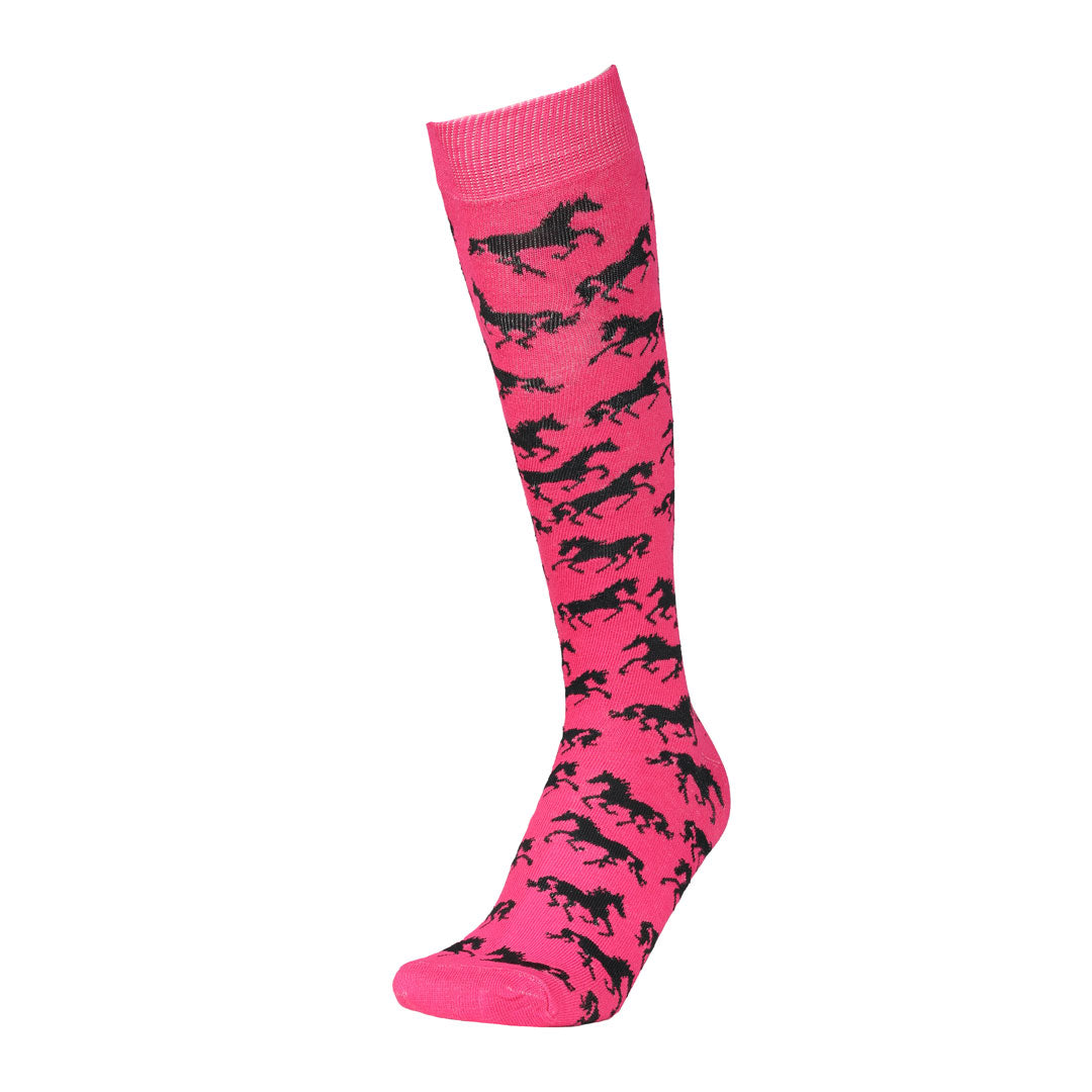 AWST Int'l Ladies "Lila" Galloping Horses Knee Socks - 6 Pack
