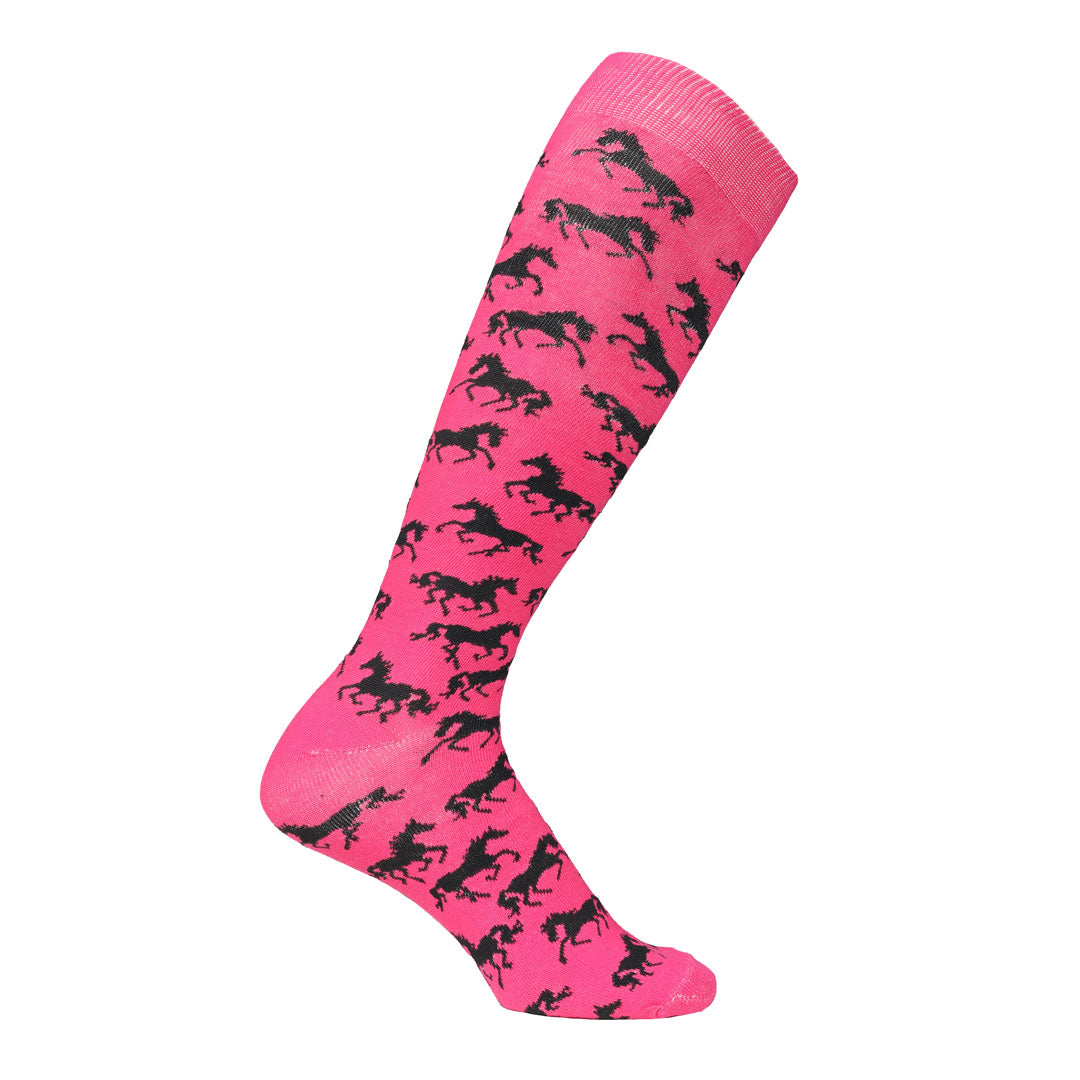 AWST Int'l Ladies "Lila" Galloping Horses Knee Socks - 6 Pack
