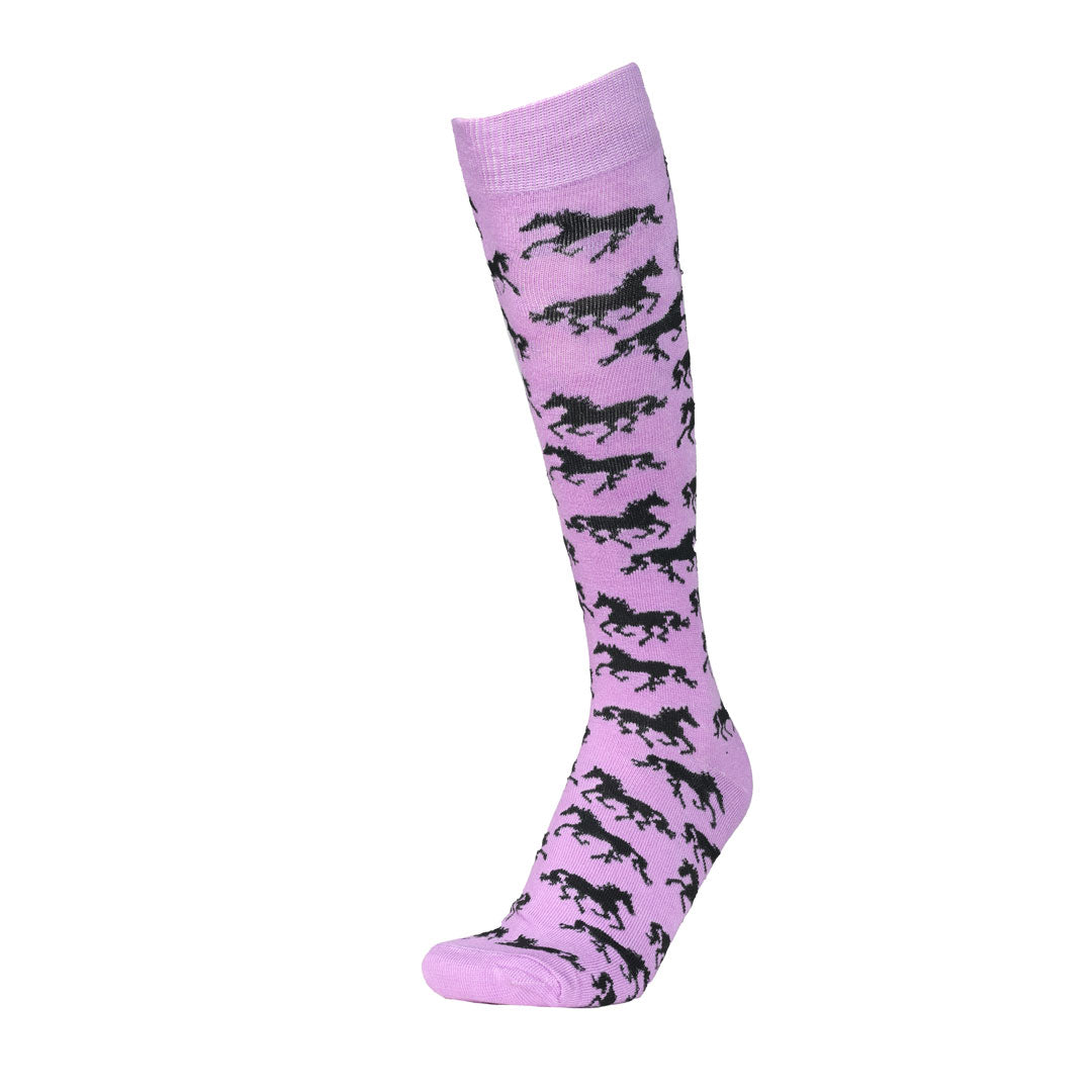 AWST Int'l Ladies "Lila" Galloping Horses Knee Socks - 6 Pack