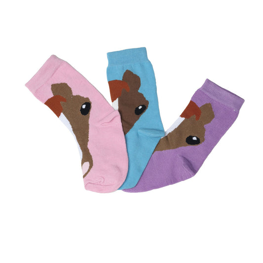 AWST Int'l  Youth Horse Face Crew socks - 3 pack