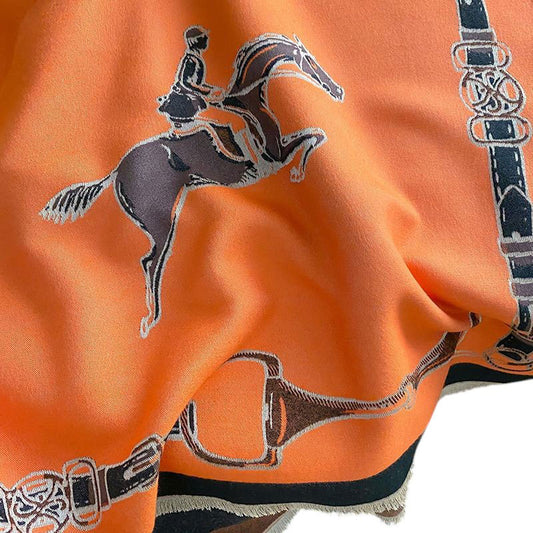 AWST Int'l Hunter Horses Acrylic Cashmere Scarf