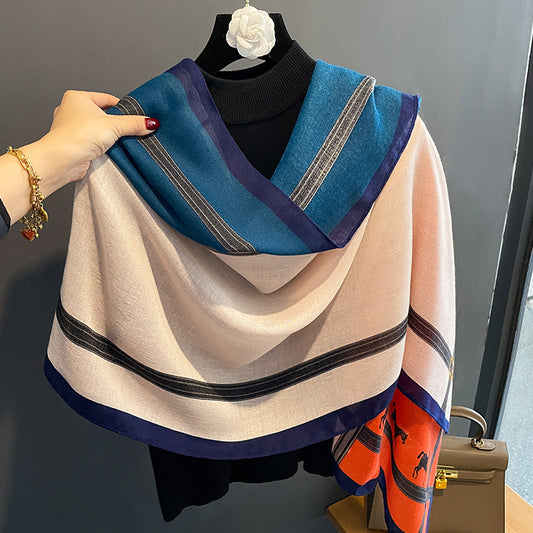 AWST Int'l Strap Goods" Cotton Linen Scarf