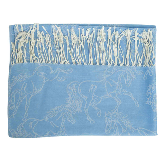 AWST Int'l Lila Linear Horses Pashmina Scarf - JPC Equestrian.com