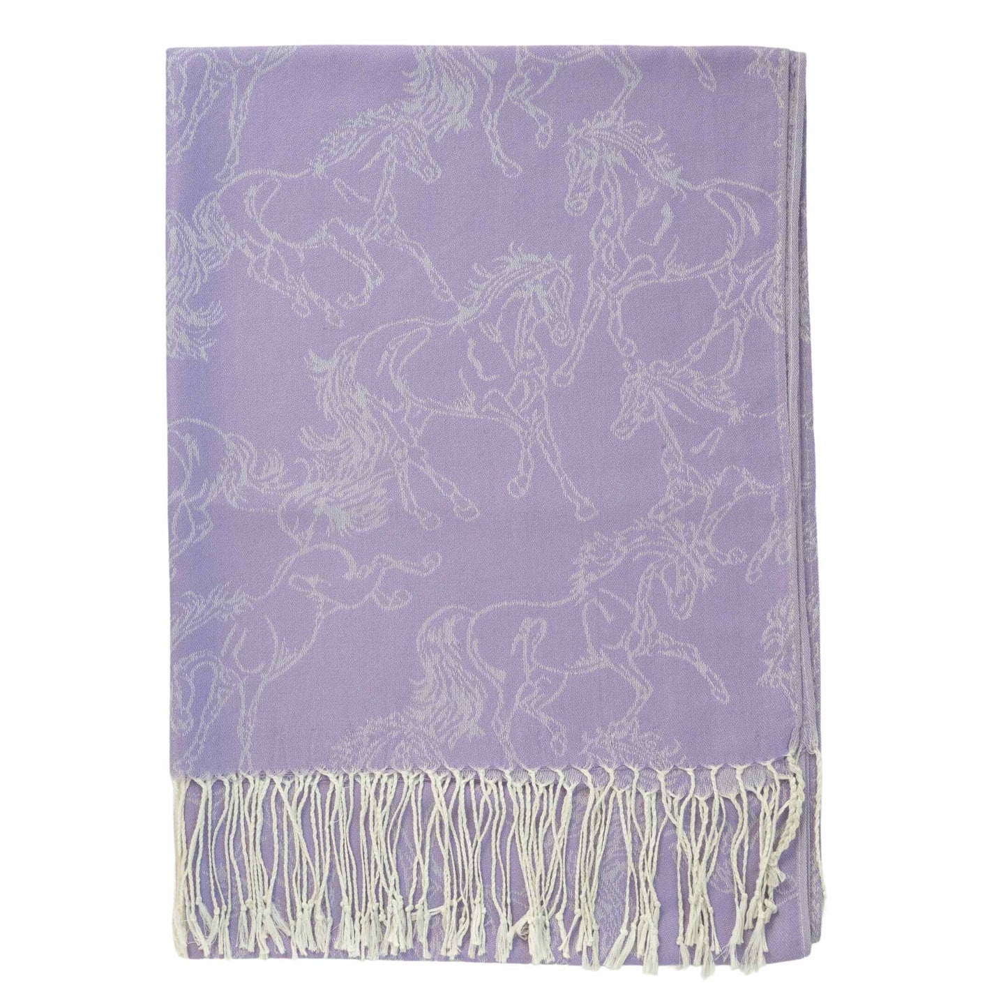 AWST Int'l Lila Linear Horses Pashmina Scarf - JPC Equestrian.com