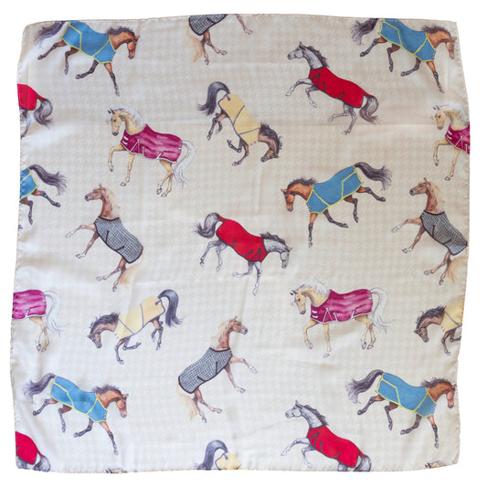 AWST Int'l Lila Horses in Blankets Scarf - JPC Equestrian.com