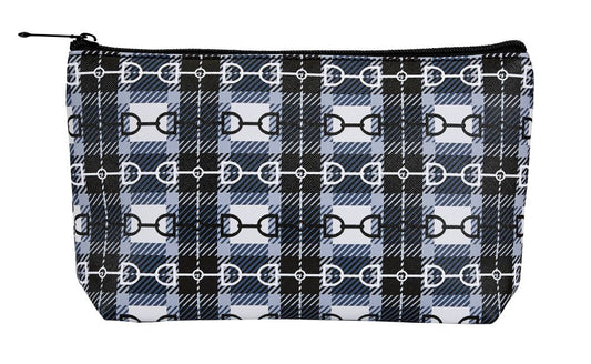 AWST Int'l Snaffle Bit Plaid Medium Cosmetic Pouch