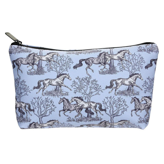 AWST Int'l "Lila" Blue Toile Medium Cosmetic Pouch