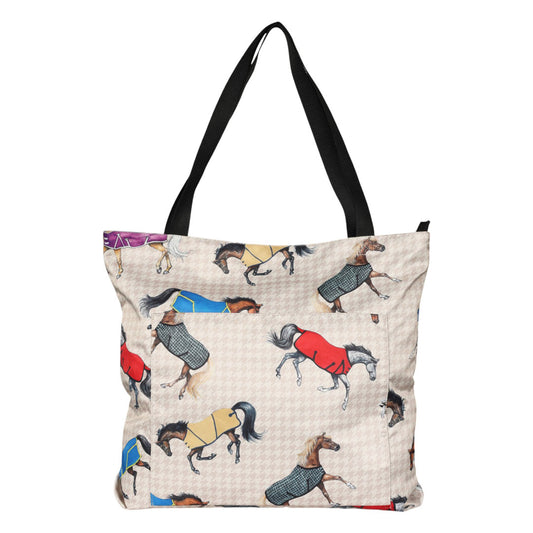 AWST Int'l Lila Horses in Blankets Tote Bag - JPC Equestrian.com