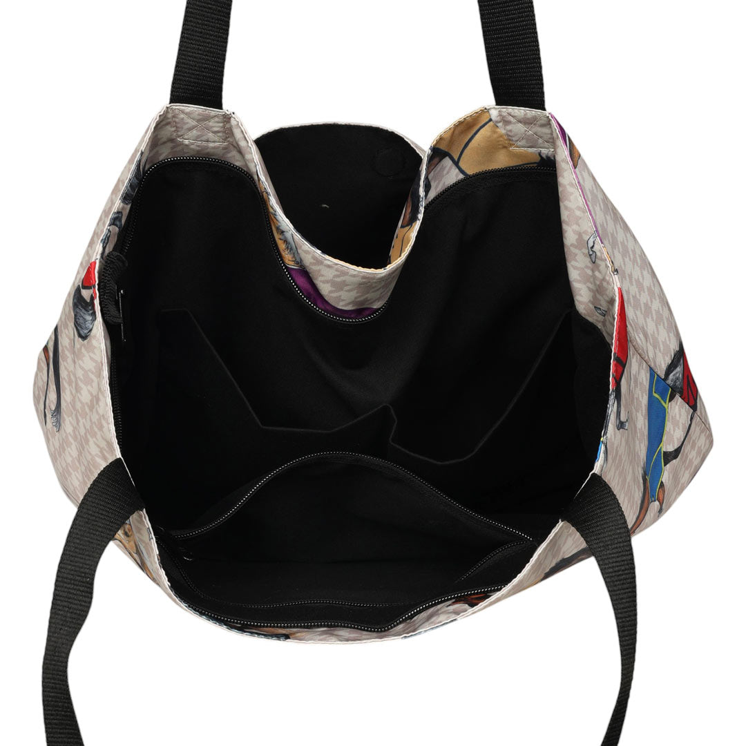 AWST Int'l Lila Horses in Blankets Tote Bag