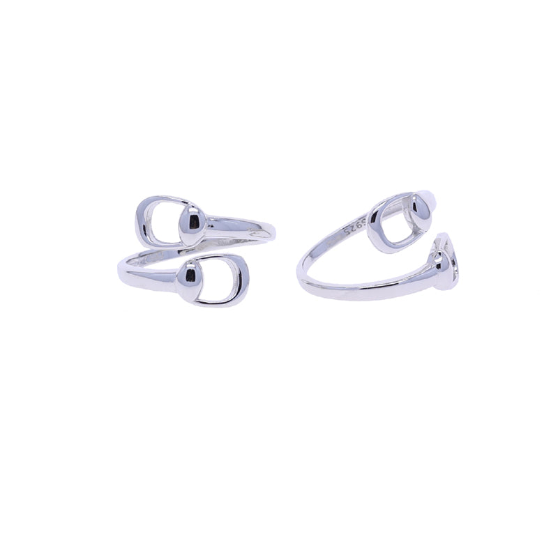 AWST Int'l Snaffle Bit Sterling Silver Adjustable Wrap Ring - JPC Equestrian.com