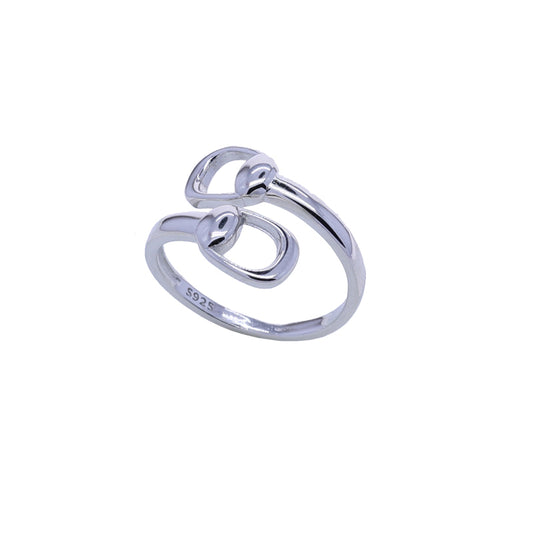 AWST Int'l Snaffle Bit Sterling Silver Adjustable Wrap Ring - JPC Equestrian.com